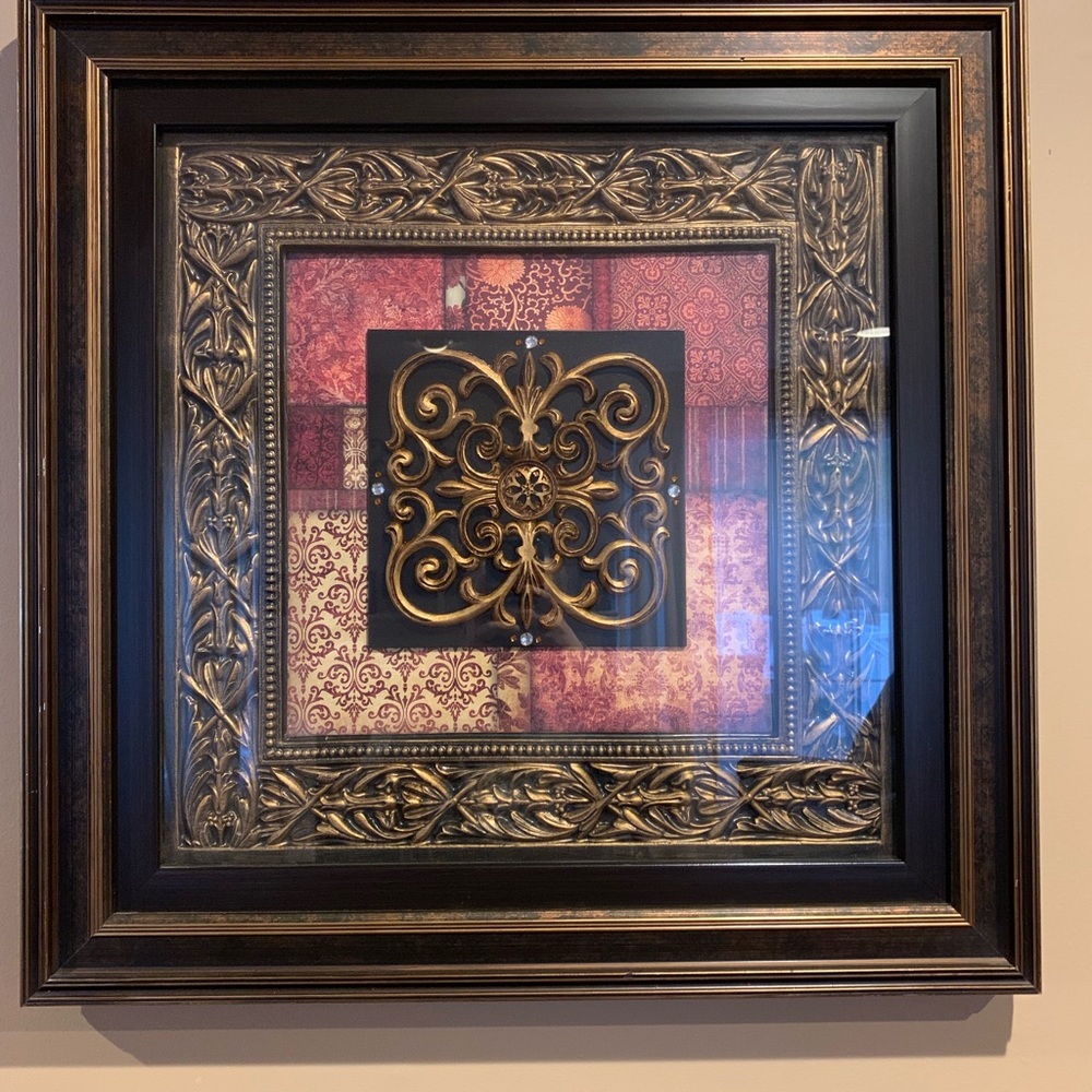 Crimson hanging shadow box